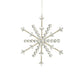 Glass bead oversized snowflake on silver metal setting.
