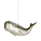 Glass whale ornament,  5 in