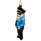 Santa the Police Officer Glass Christmas Ornament, Law Enforcement Cop Tree Decor