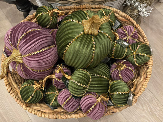 Purple Pumpkin Accent with Bejeweled Ribs