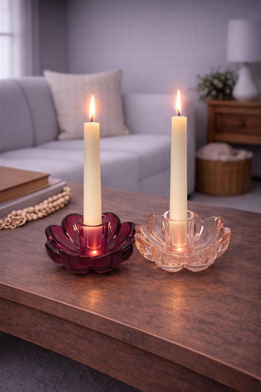 2 Asst Flower Candle Holder