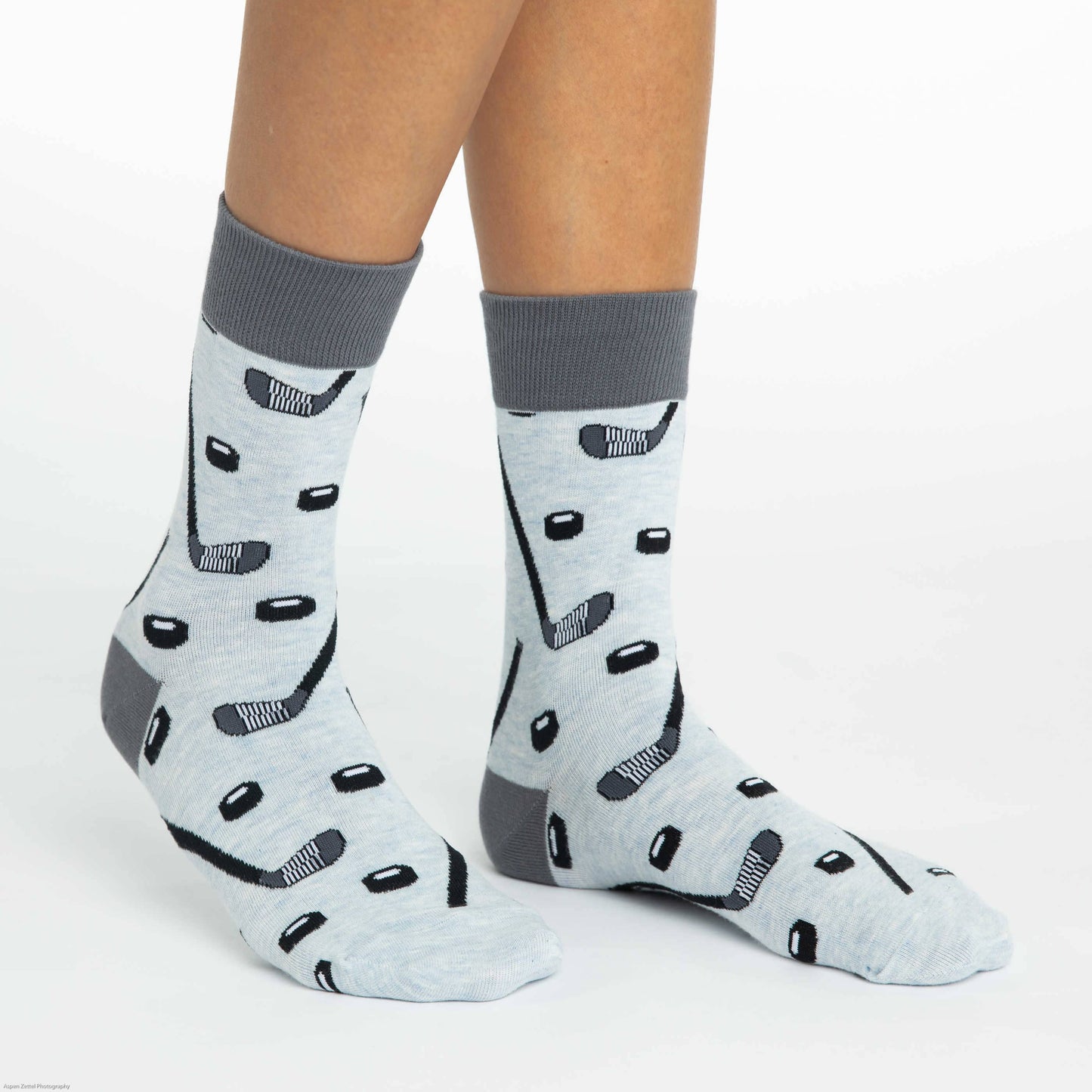 Women's Hockey Sticks and Pucks Socks: Shoe Size 5-9