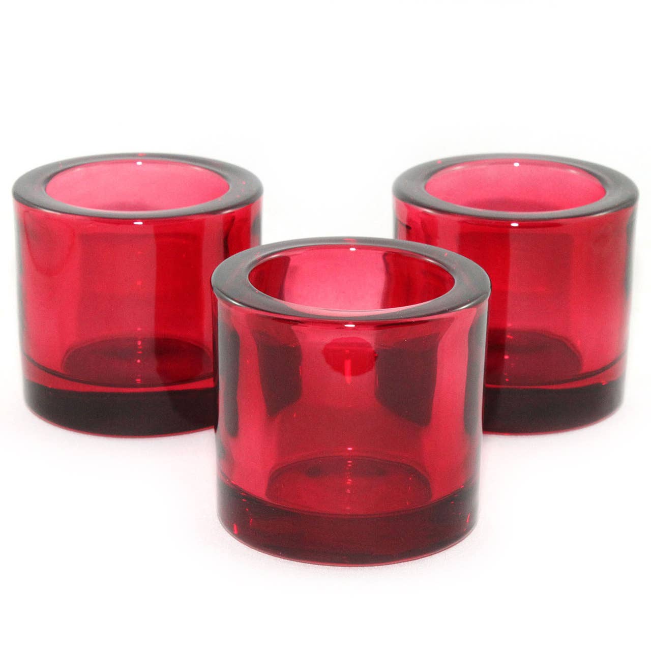 Heavy Glass Votive Holder | Red