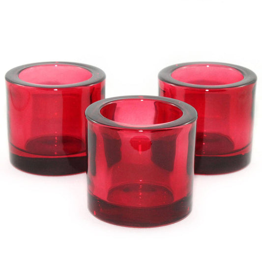 Heavy Glass Votive Holder | Red