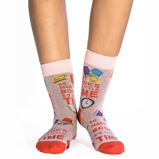 Women's So Many Books So Little Time Socks: Shoe Size 5-9