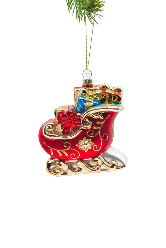 Red Sleigh Ornament