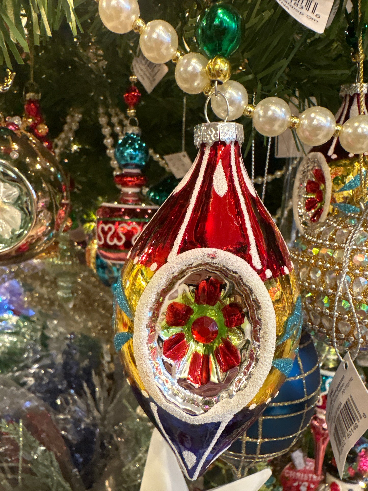 2 Asst Vintage Teardrop Ornament