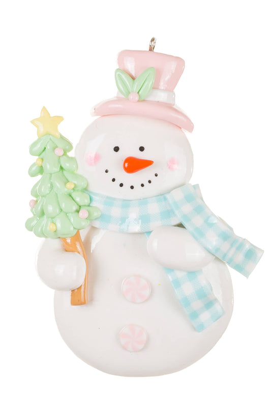 Baby Blue Candyland Snowman Ornament