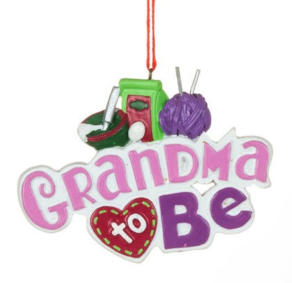2 Asstd 3.5" Grandma to Be and Grandpa to Be Ornaments