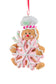 Brown/White Gingerbread Ornament with Pink Snowflake