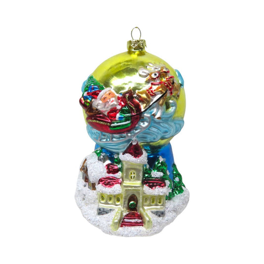 Santa Sleigh Globe Ornament