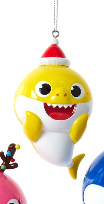 SANTA BABY SHARK ORNAMENT (YELLOW)