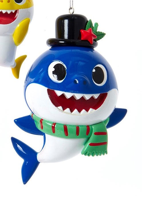 SANTA BABY SHARK ORNAMENT (BLUE)