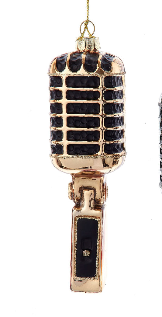 Glass Gold Microphone Ornament