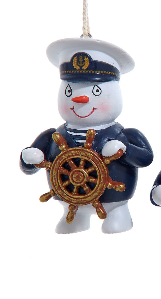 Nautical Snowman Ornaments, 2 Assorted