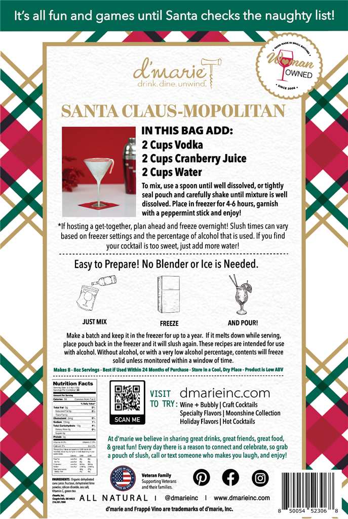 Santa Clause-Mopolitan Mix- Ready-To-Freeze Cocktail