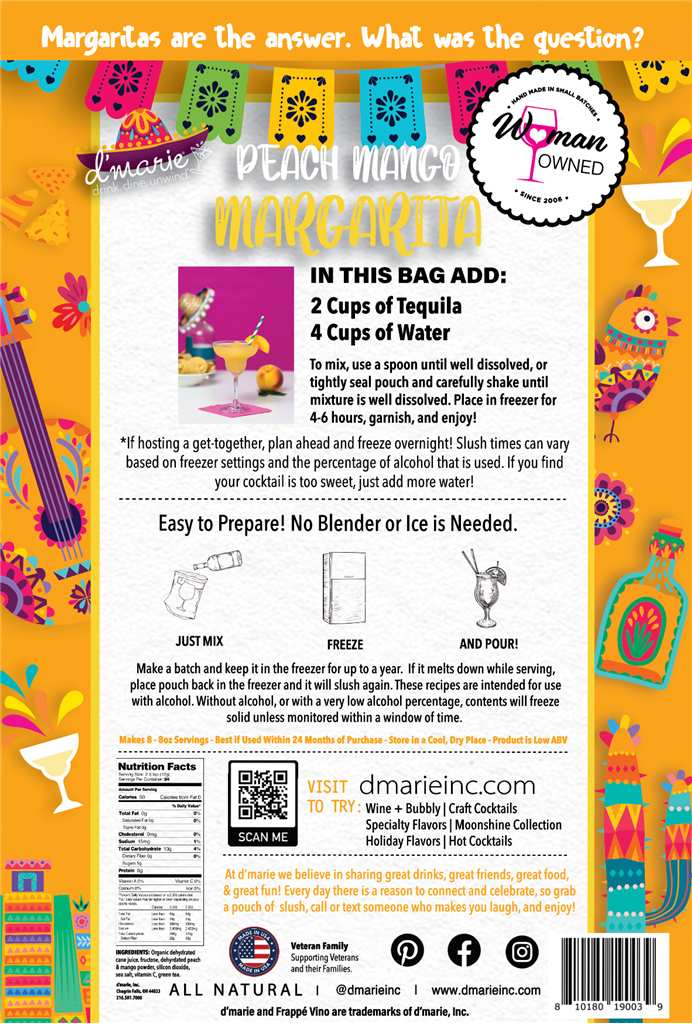 Peach Mango Margarita - Ready-To-Freeze Cocktail