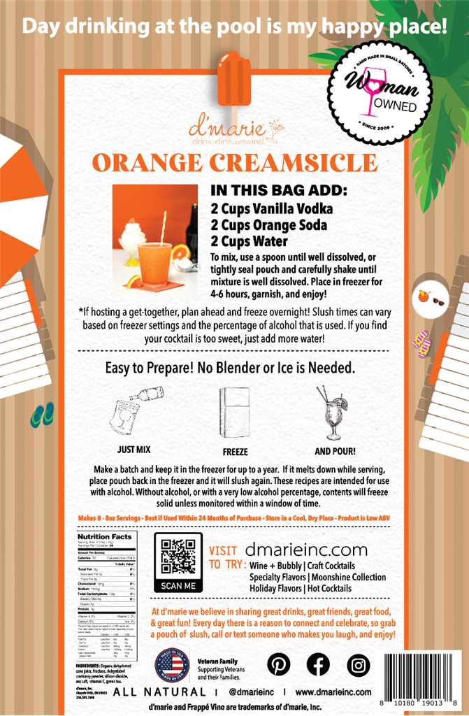 Orange Creamsicle Cocktail - Ready-To-Freeze Cocktail