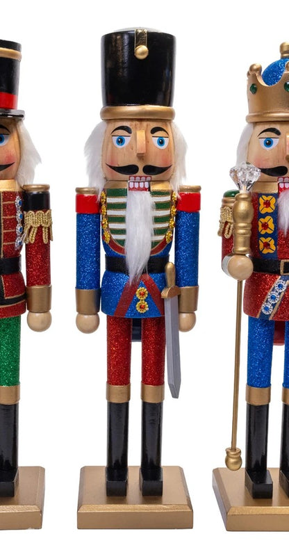 15" Red, Green & Blue Nutcrackers, 3 Assorted   Kurt Adler