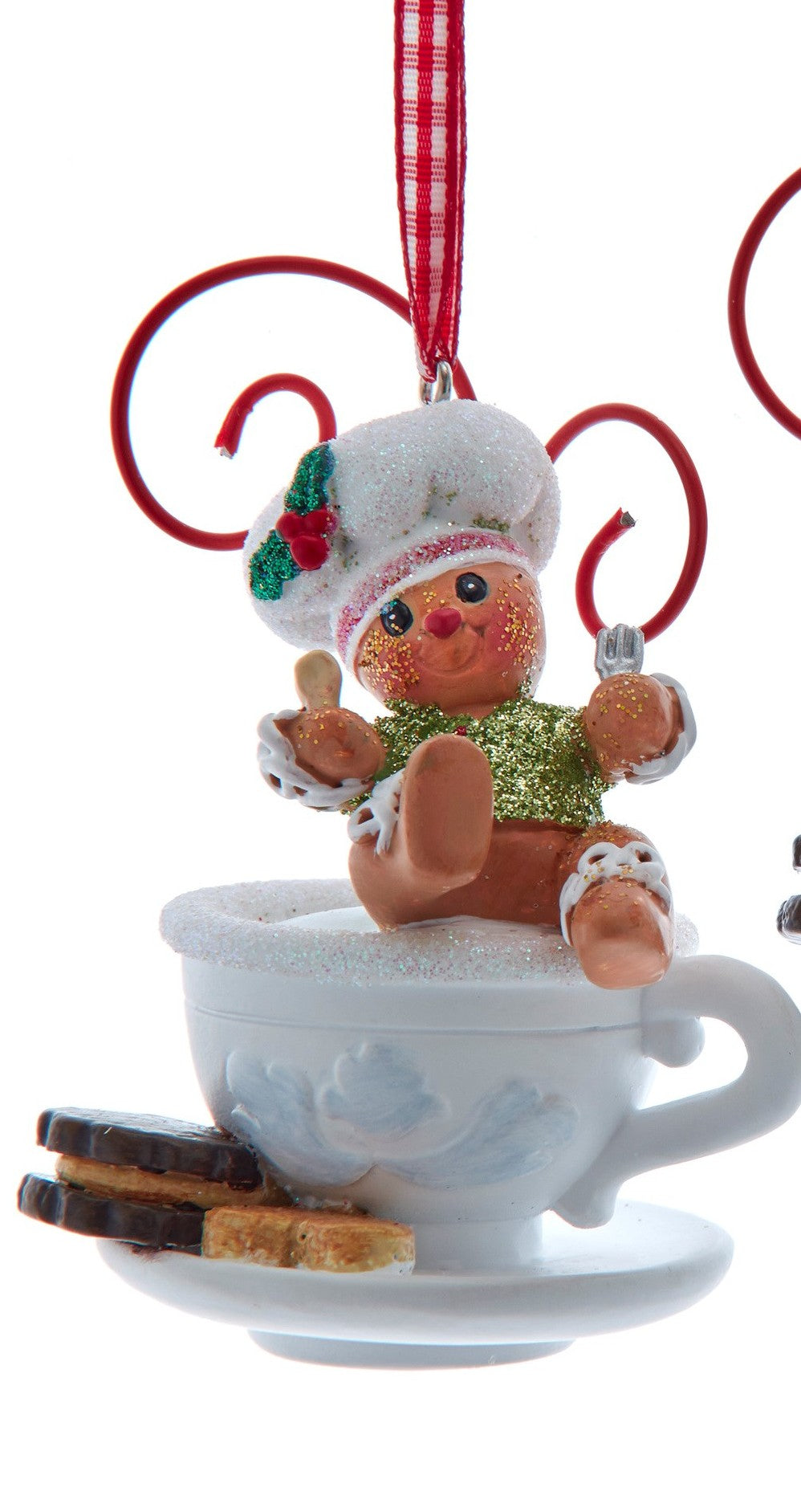 Gingerbread Boy & Girl On Cup Ornaments, 2 Assorted