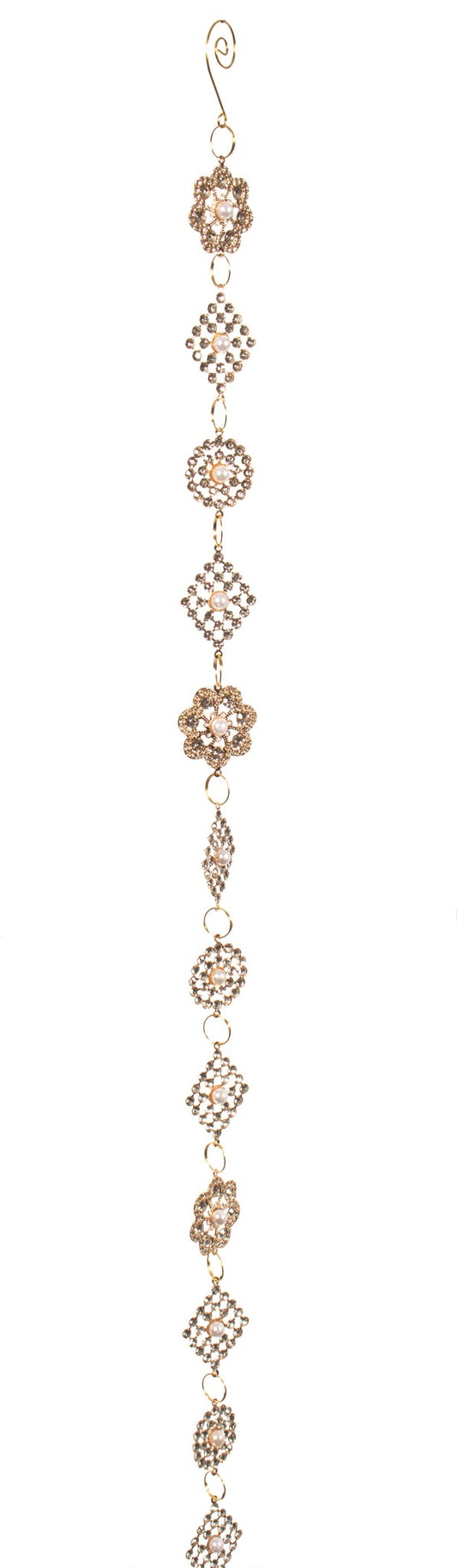 Gold metal and rhinestone garland.