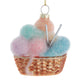 Glass Basket Of Yarn Ornament