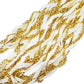 GARLAND 5S-TWISTED 108″/9FT (2.7M) GOLD/ WHITE BEAD