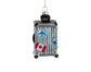 4" Grey Glass Suitcase Ornament w/Travel Decals