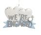 "We're Engaged" Hearts Ornament For Personalization