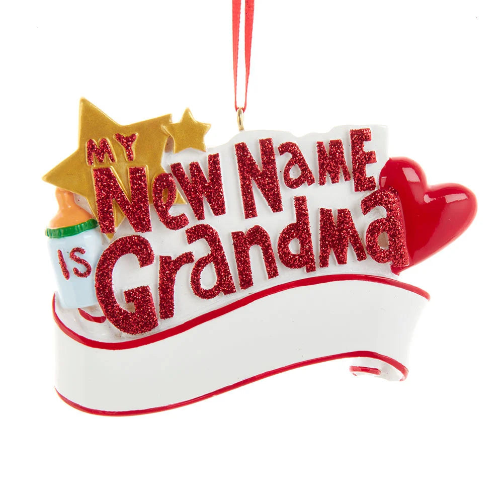 "My New Name Is Grandma" Ornament