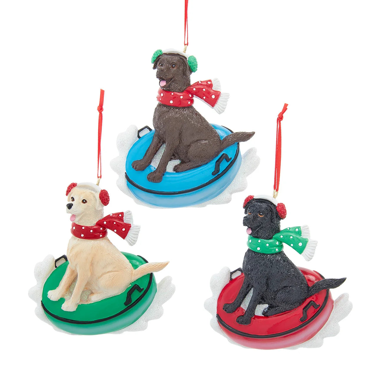 Labrador Retriever On Snow Tube Ornament