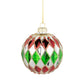 Glass ball ornament, red-green. 80mm/3 in