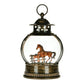 10" Brown Lantern LED Snow Globe w/Horses