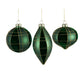 3 Assorted 8CM Green Ornaments with Gold Trim (Set of 3)