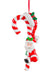 White/Red Candycane Ornament with Santa Claus