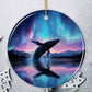 Ocean Aurora Whale Ornament, Northern Lights Wildlife Gift