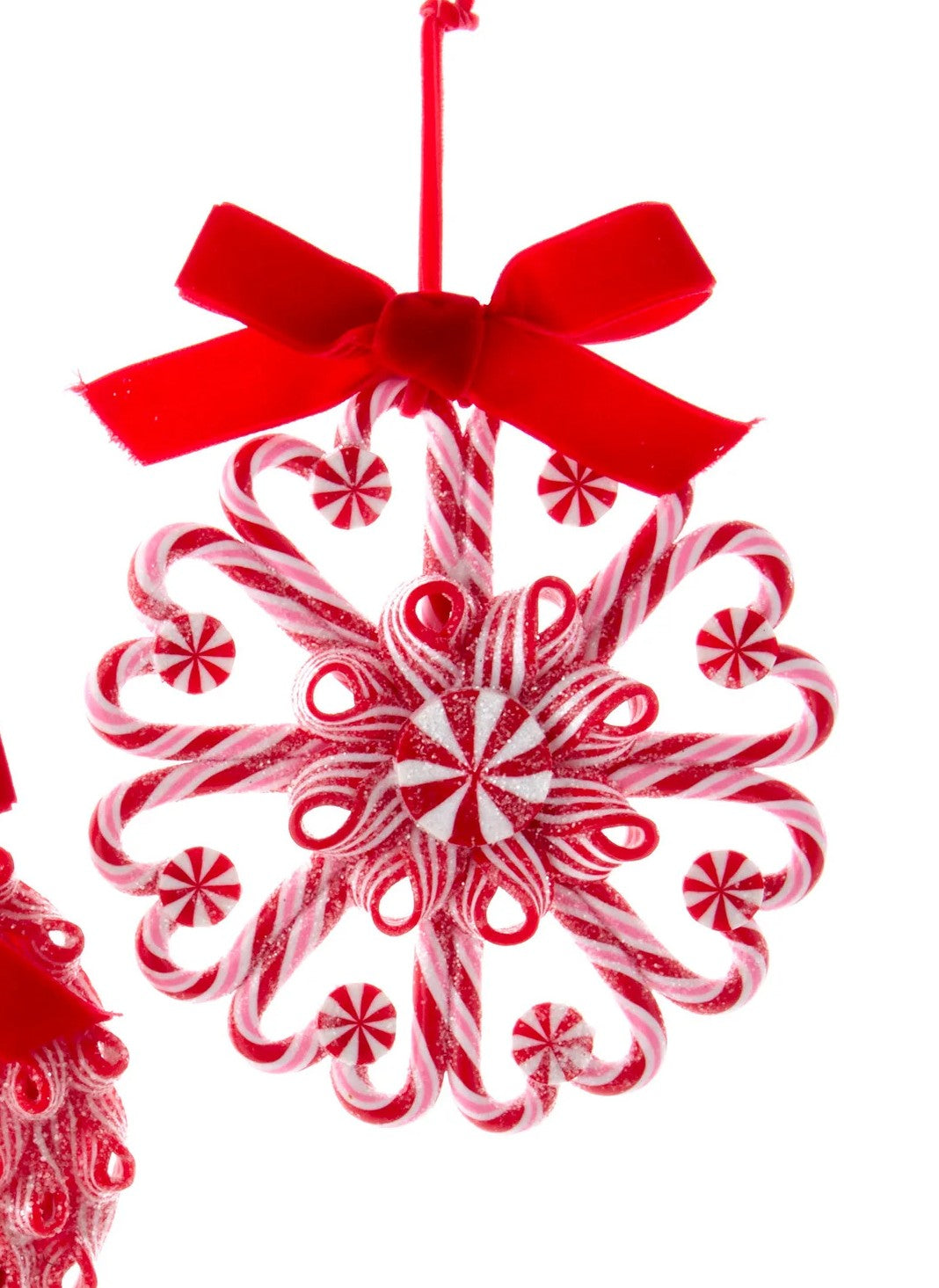 Peppermint Wreath Ornaments, 2 Assorted