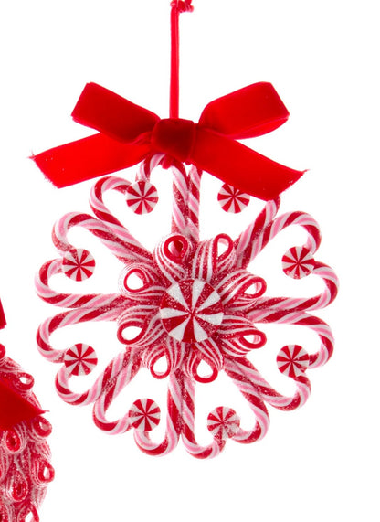 Peppermint Wreath Ornaments, 2 Assorted