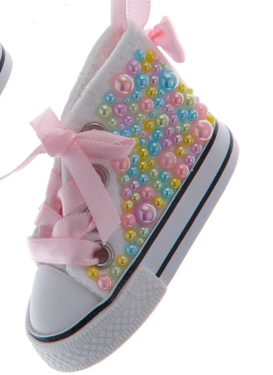 Sneaker With Colorful Beads Ornaments, 2 Assorted