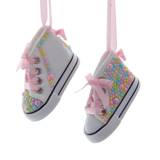 Sneaker With Colorful Beads Ornaments, 2 Assorted