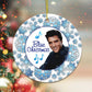 Blue Christmas Elvis Ornament: Circle