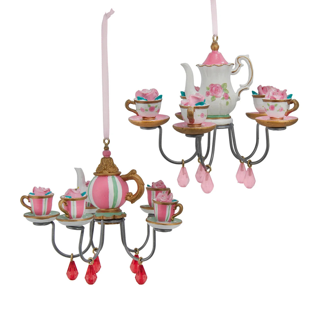 Tea Chandelier Ornaments, 2 Assorted