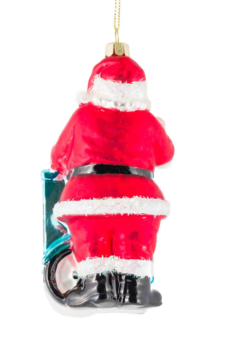 NEW-Red Ice Cream Cart Santa Ornament