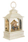 NEW-Musical White Led Lantern Snow Globe With Nativity Scene