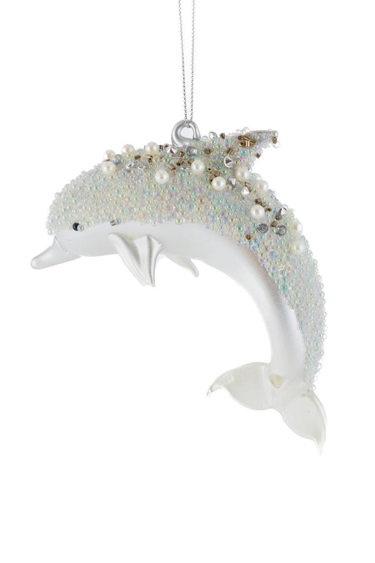 Silver/White Dolphin Ornament