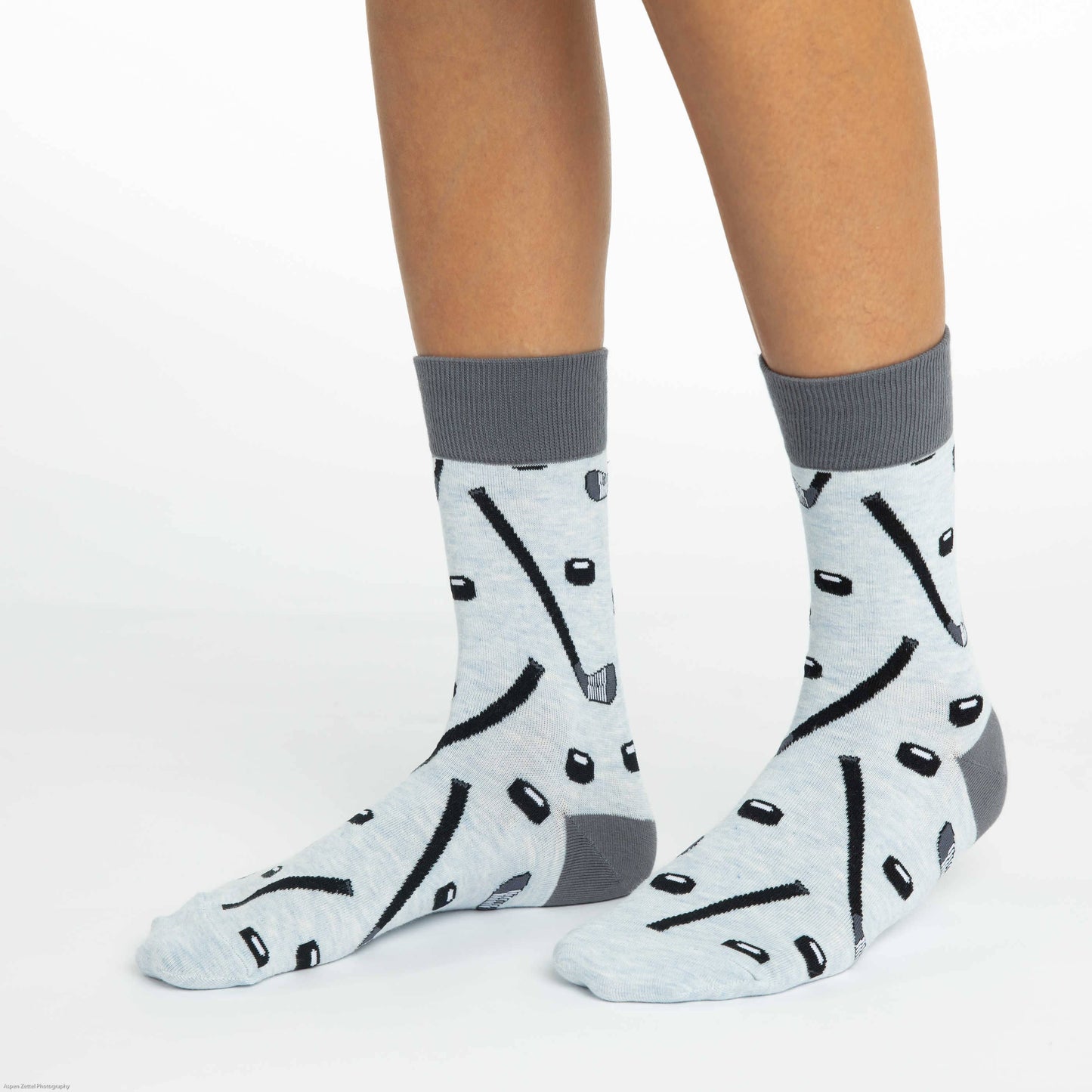 Women's Hockey Sticks and Pucks Socks: Shoe Size 5-9