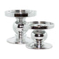 Estelle Pillar Candle Holders | Silver Set of 2