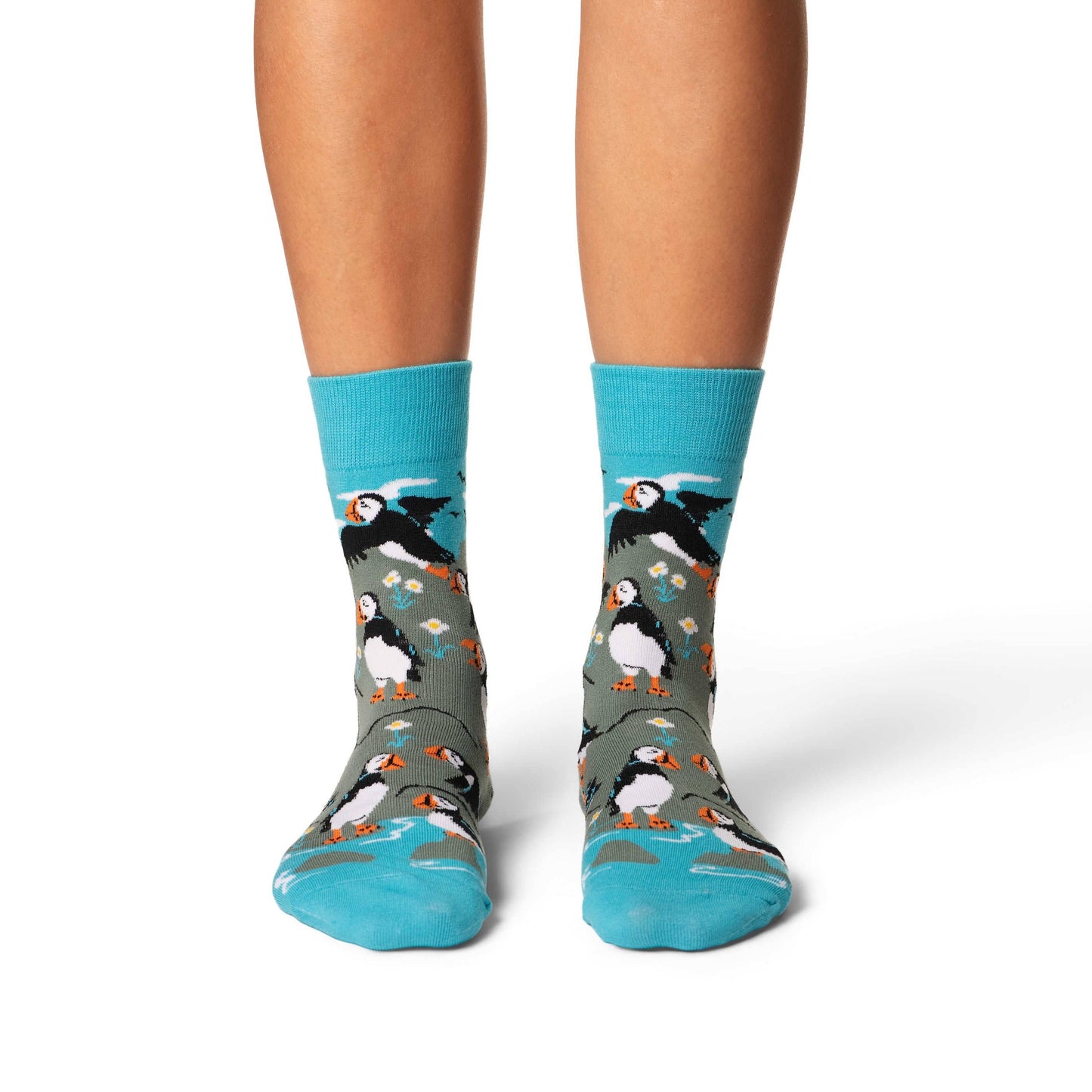 Women's Puffins Socks: Shoe Size 5-9