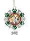 Frame Ornament - Pawprint Snowflake with bone-shaped charm