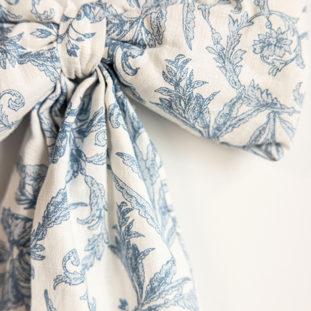 Baby Blue Toile Bow Garland